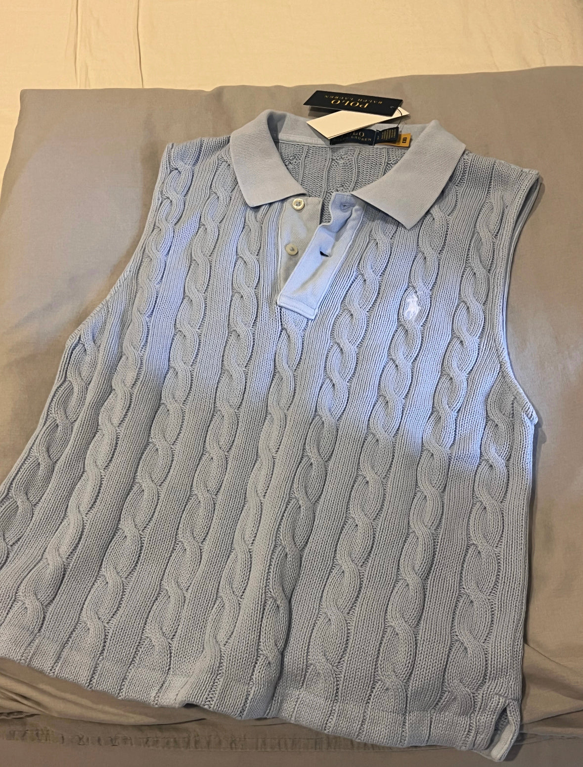 Polo Ralph Lauren Cable-Knit Cropped Polo Shirt