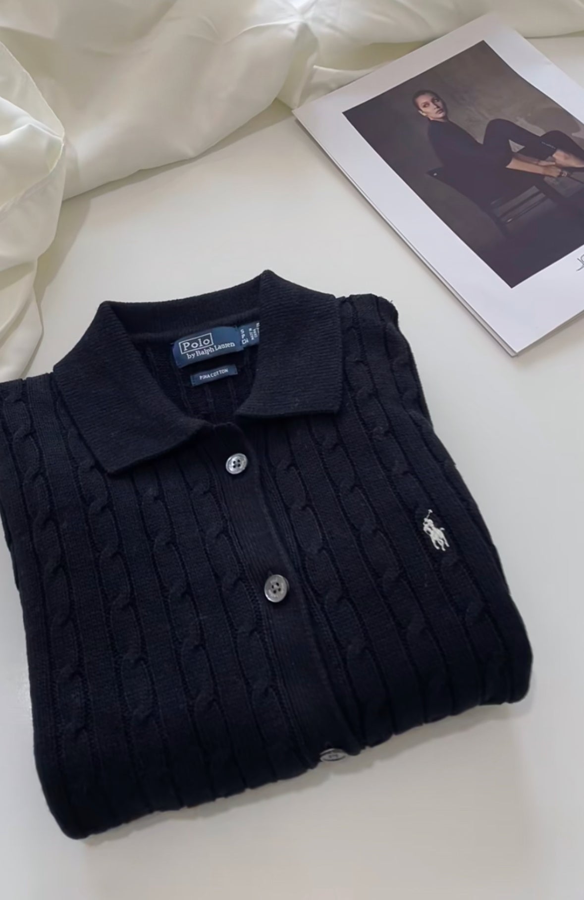 Polo Sweater(polo領細麻花)