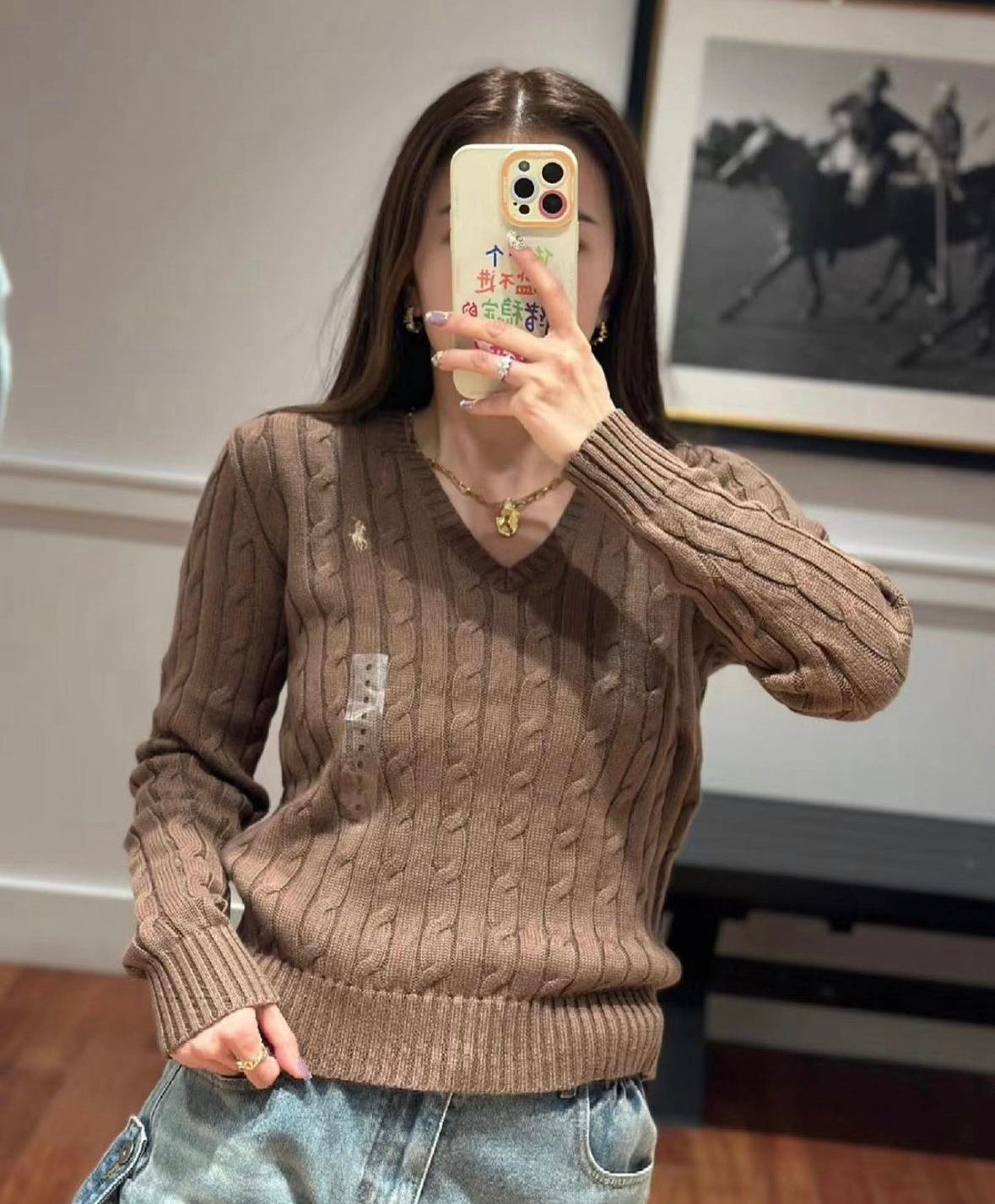 Polo v-neck sweater
