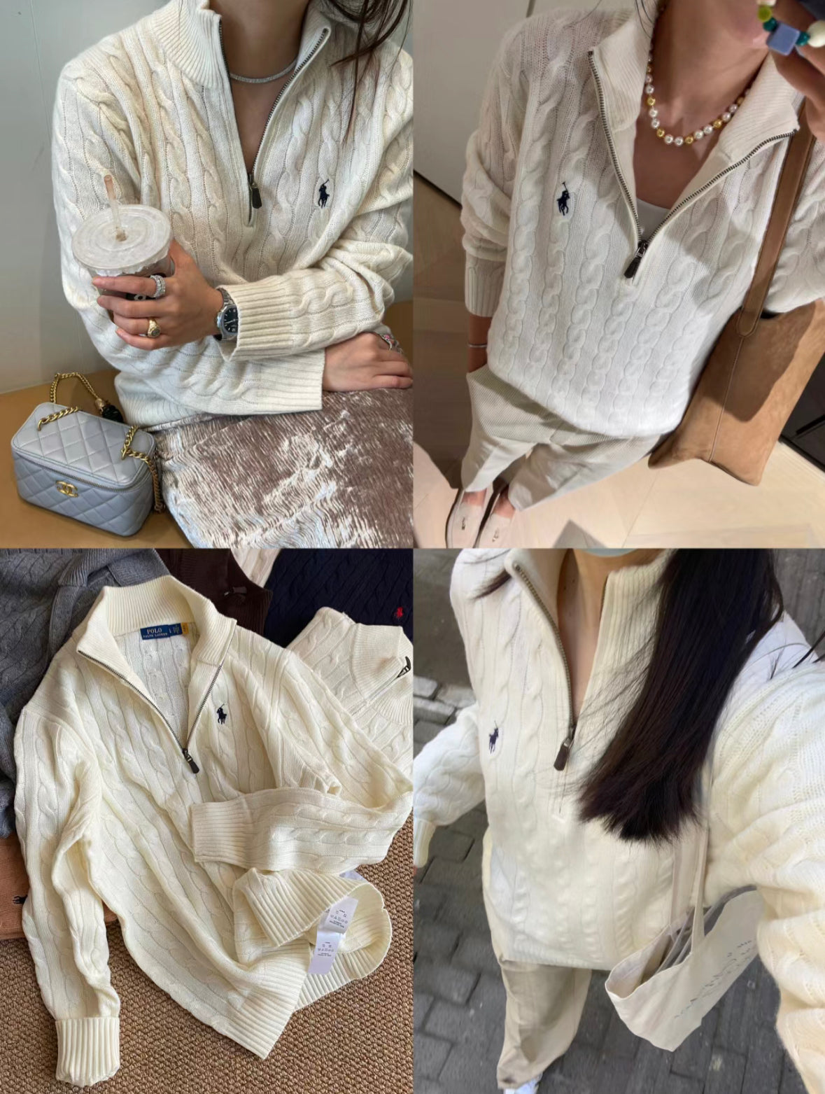 Polo half zip sweater