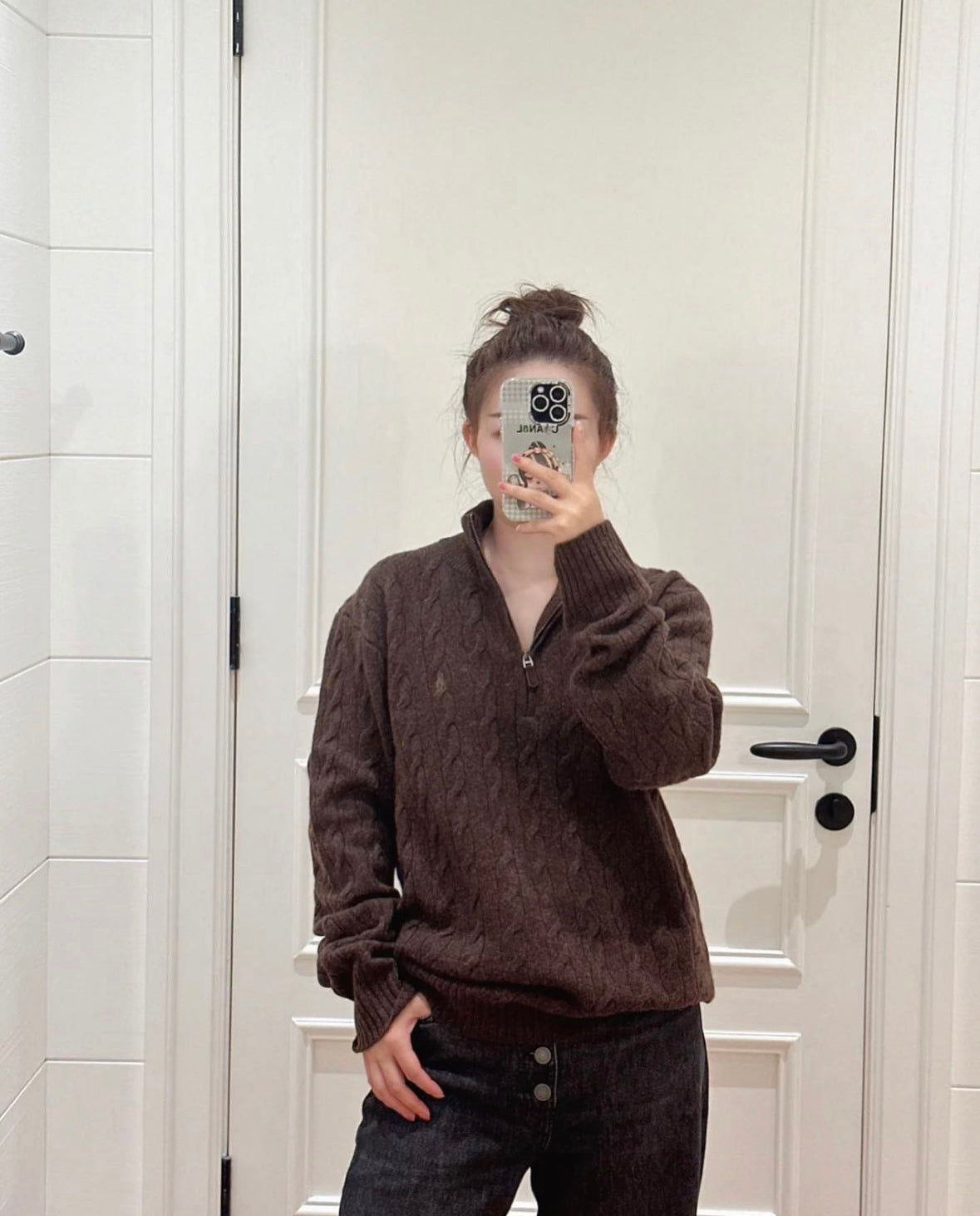 Polo half zip sweater