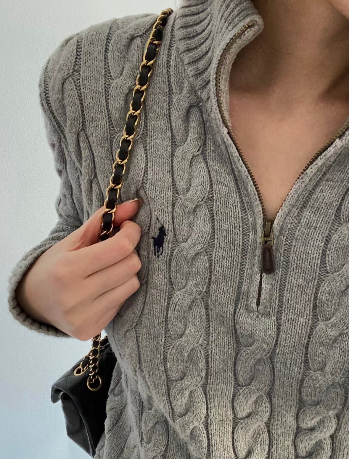 Polo half zip sweater