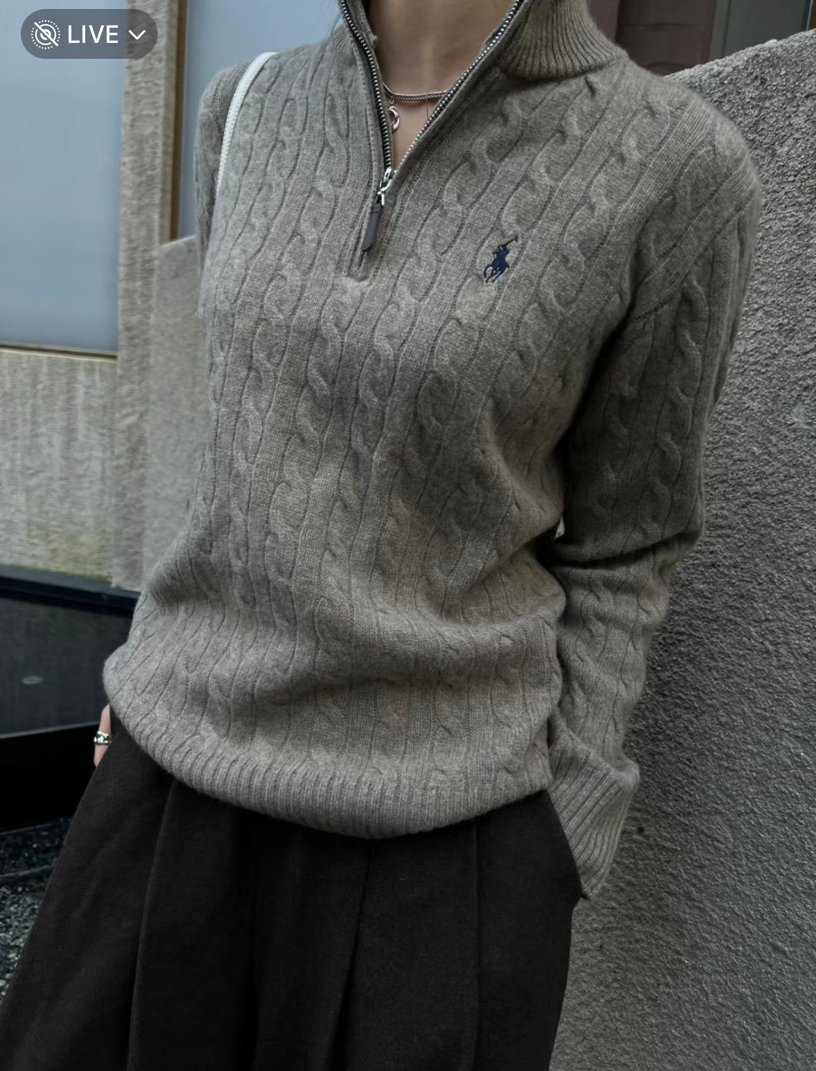 Polo half zip sweater