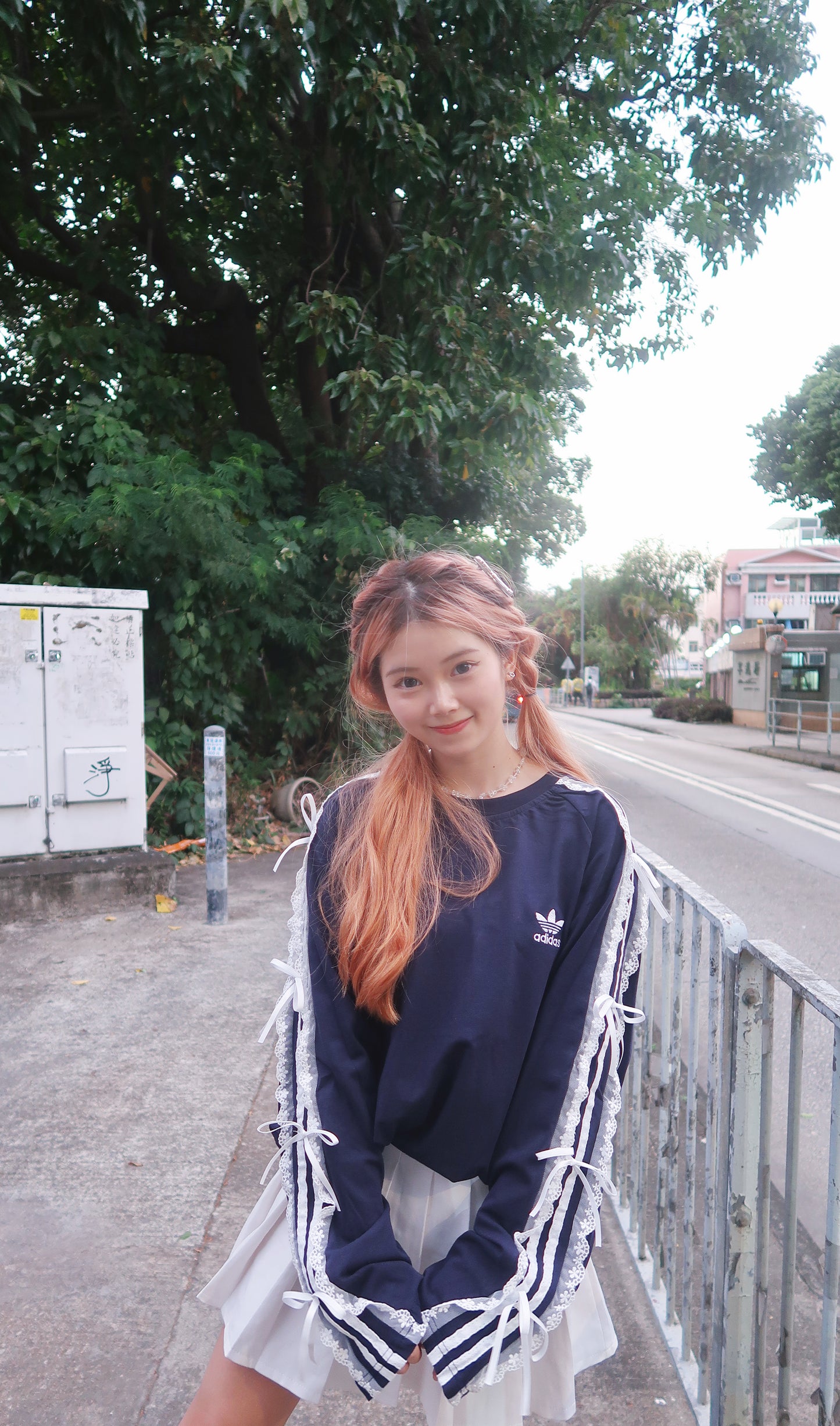 Adidas bow tie remake long tee - Navy