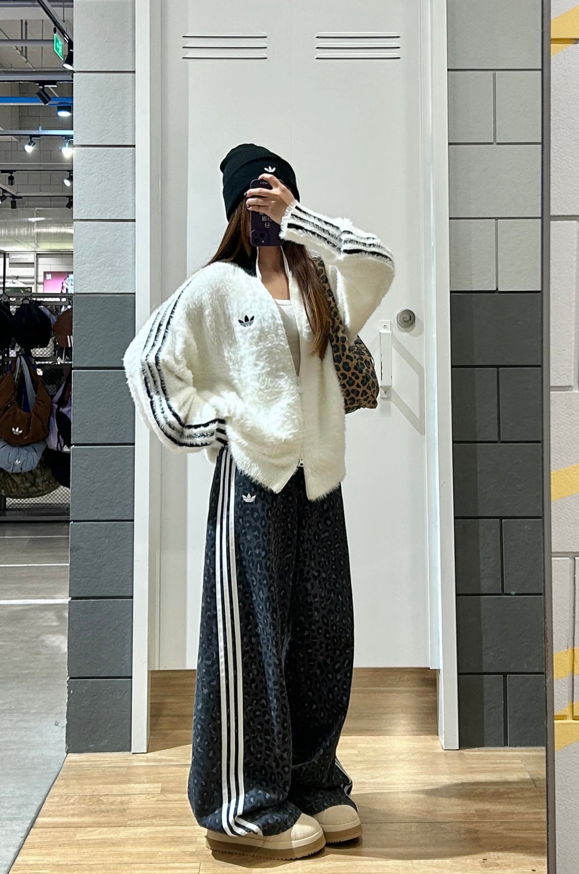 ADIDAS ORIGINALS FAUX FUR JACKET