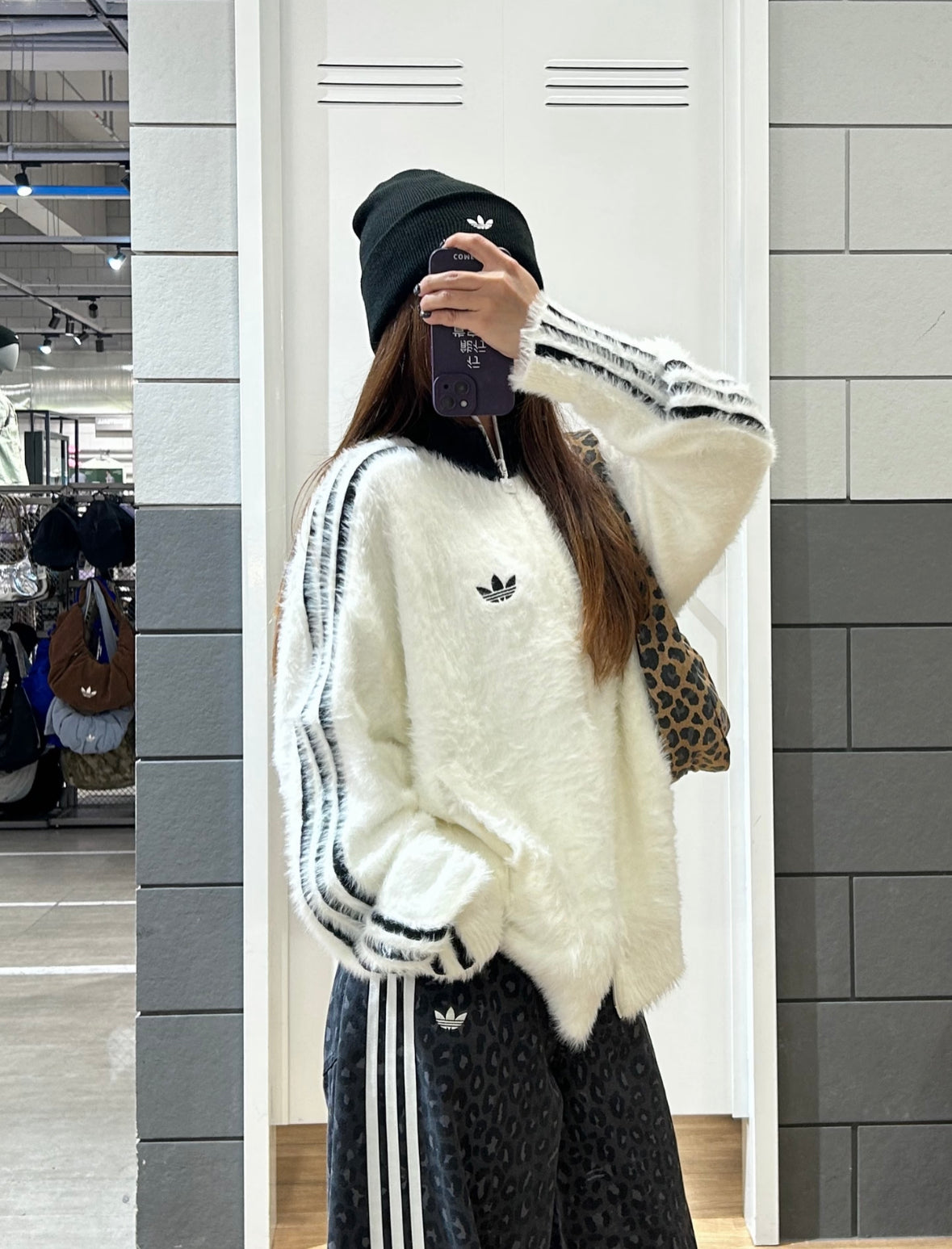 ADIDAS ORIGINALS FAUX FUR JACKET