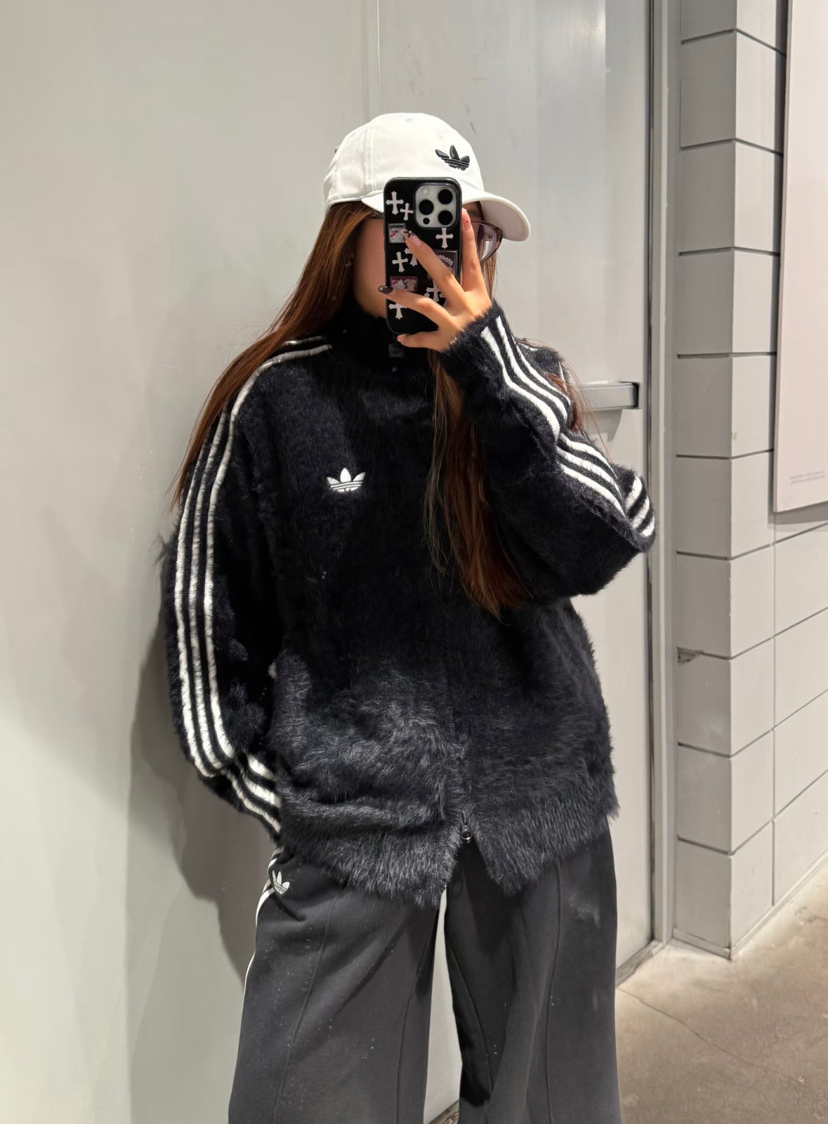 ADIDAS ORIGINALS FAUX FUR JACKET