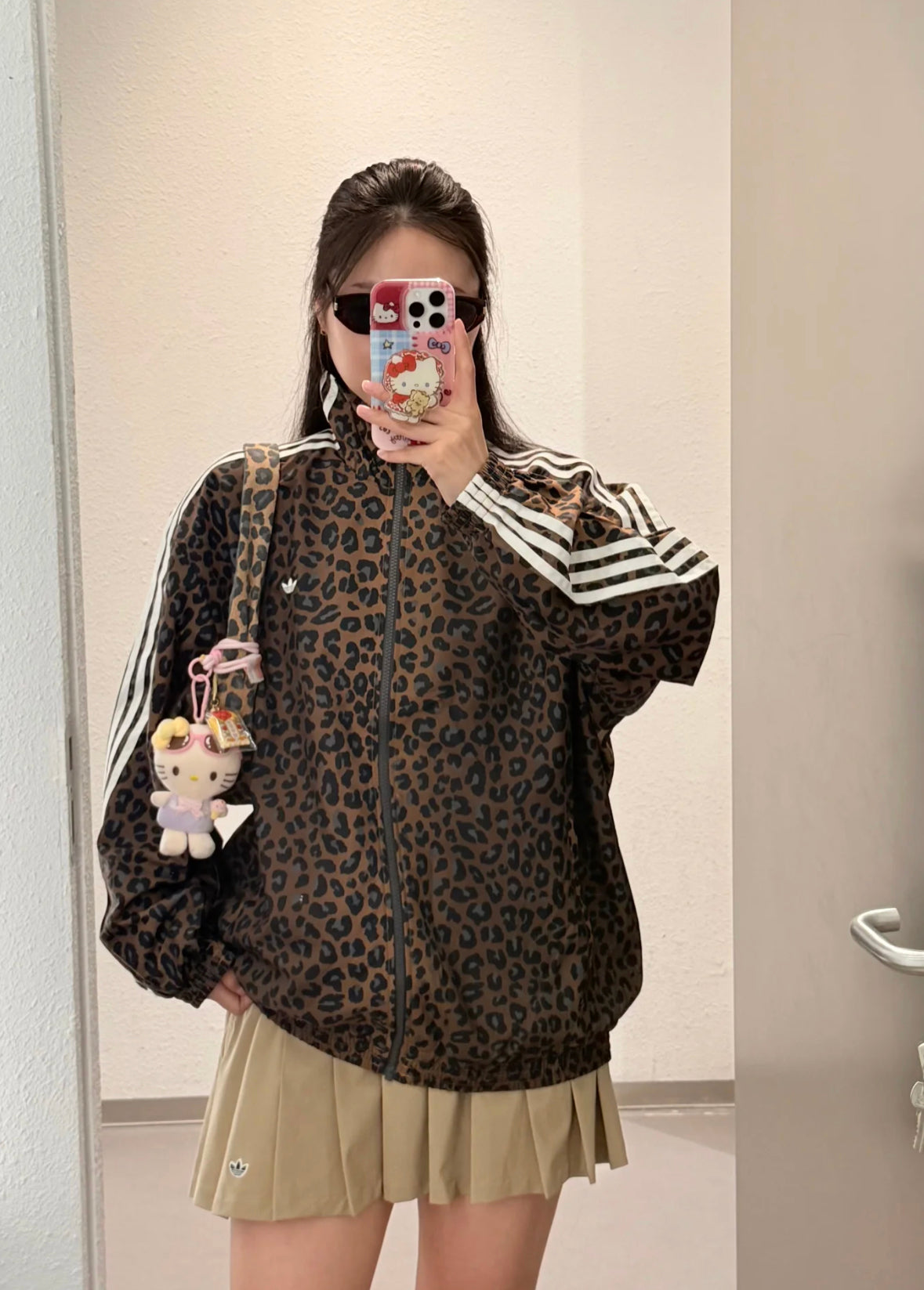Adidas Originals Firebird loose track top in leopard print jkt