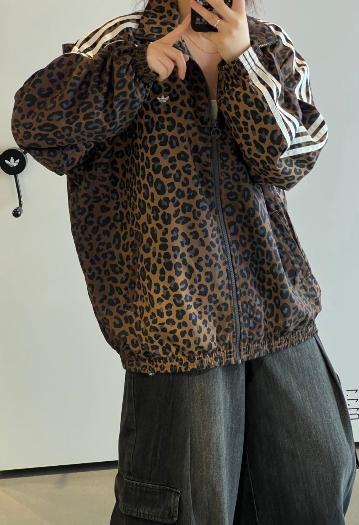 Adidas Originals Firebird loose track top in leopard print jkt