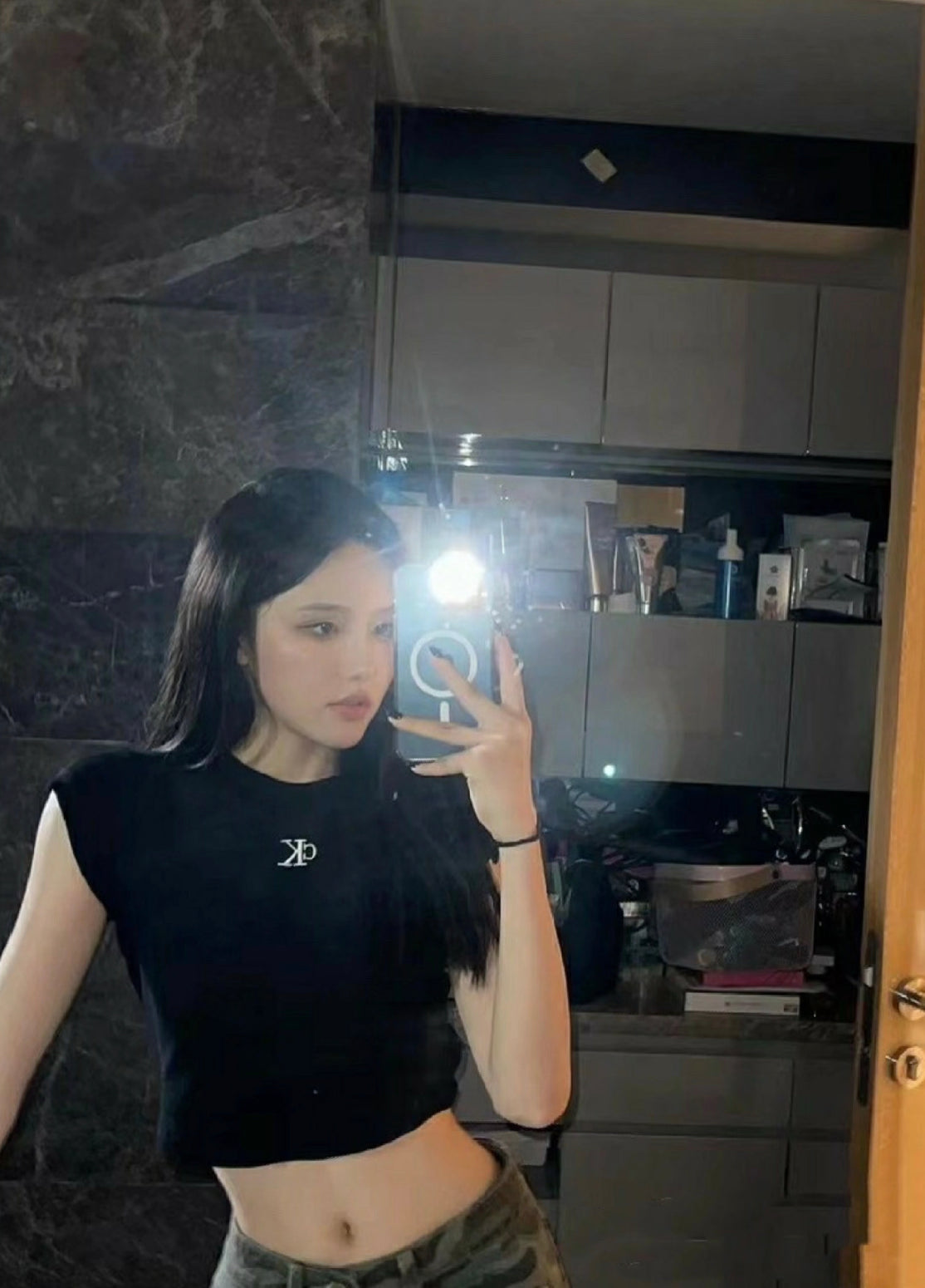 Ck open back cropped Top