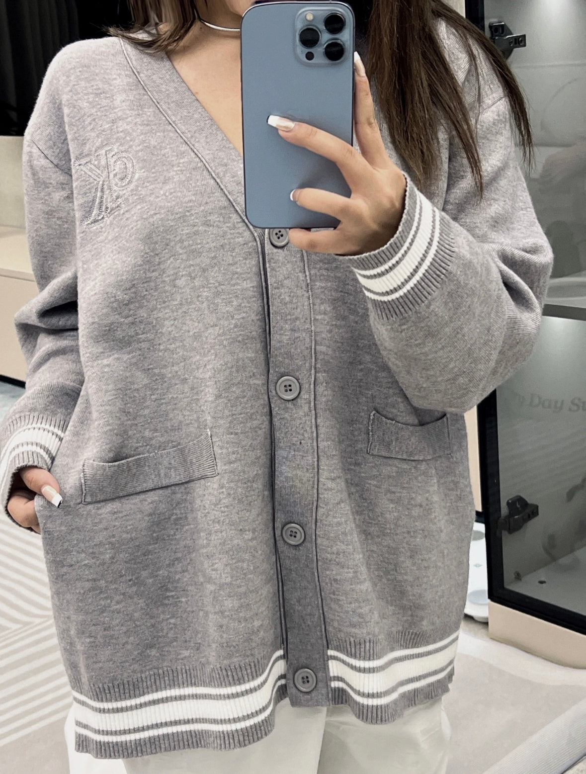 Ck 24ss Cardigan sweater - grey