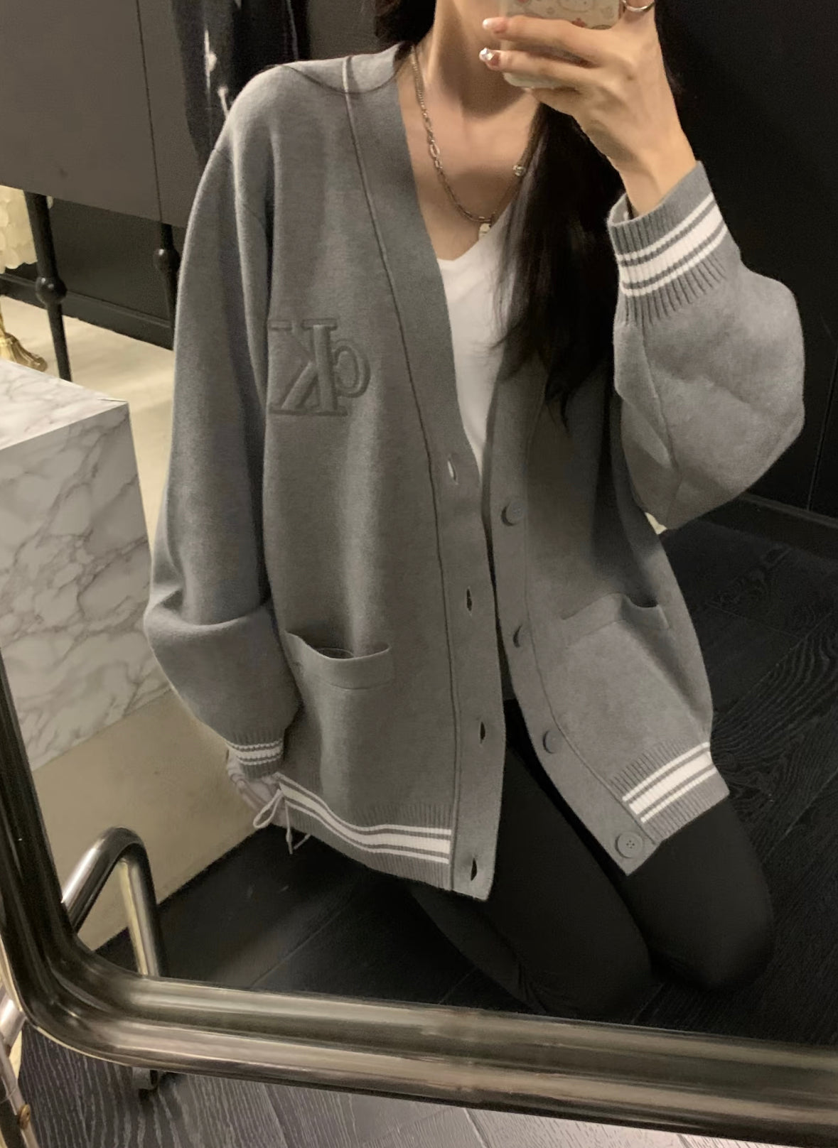 Ck 24ss Cardigan sweater - grey
