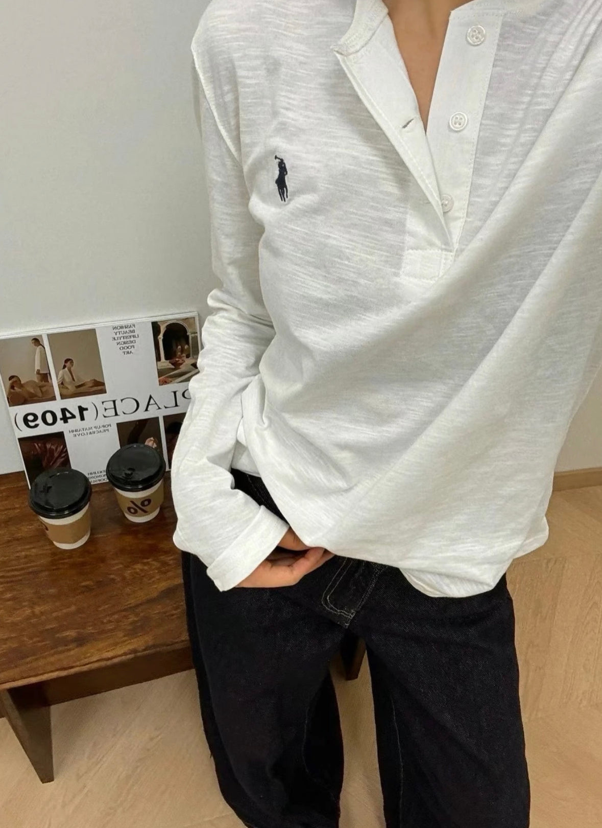 Polo long sleeve Henley T-Shirt